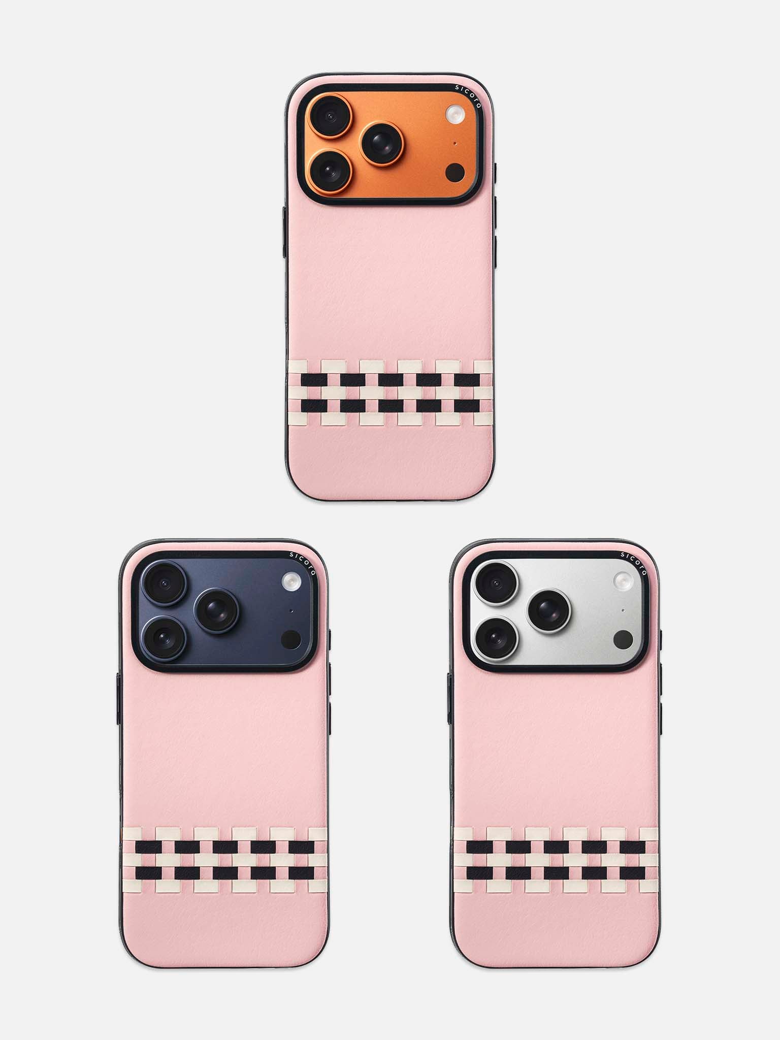 sicora iPhone 17 pro stitchon case pink CB lineup