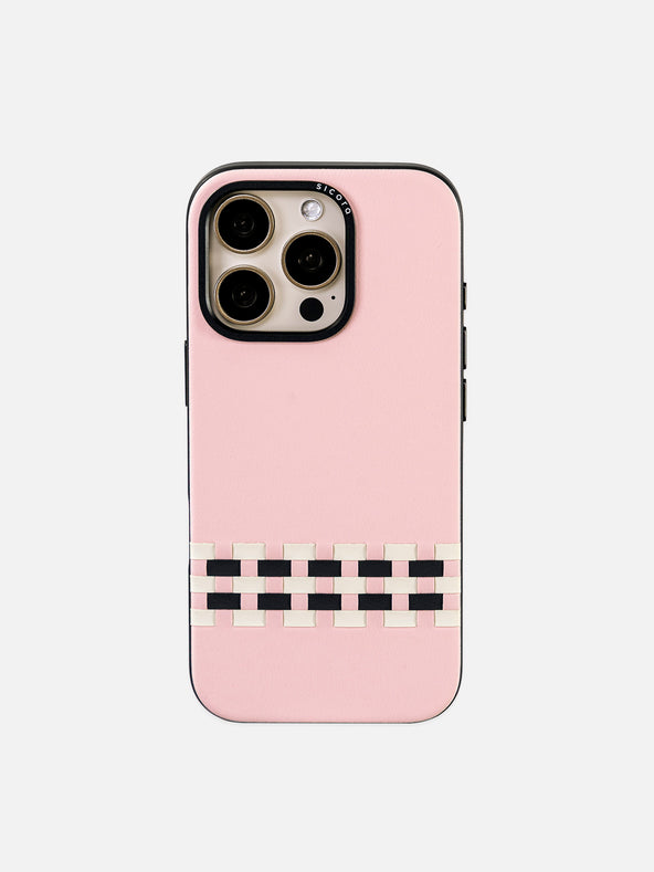 sicora pink white black stitchon iPhone case 16 pro