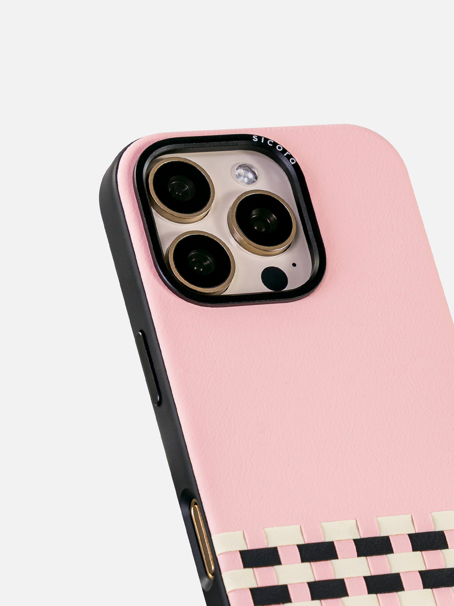 sicora pink white black stitchon phone case