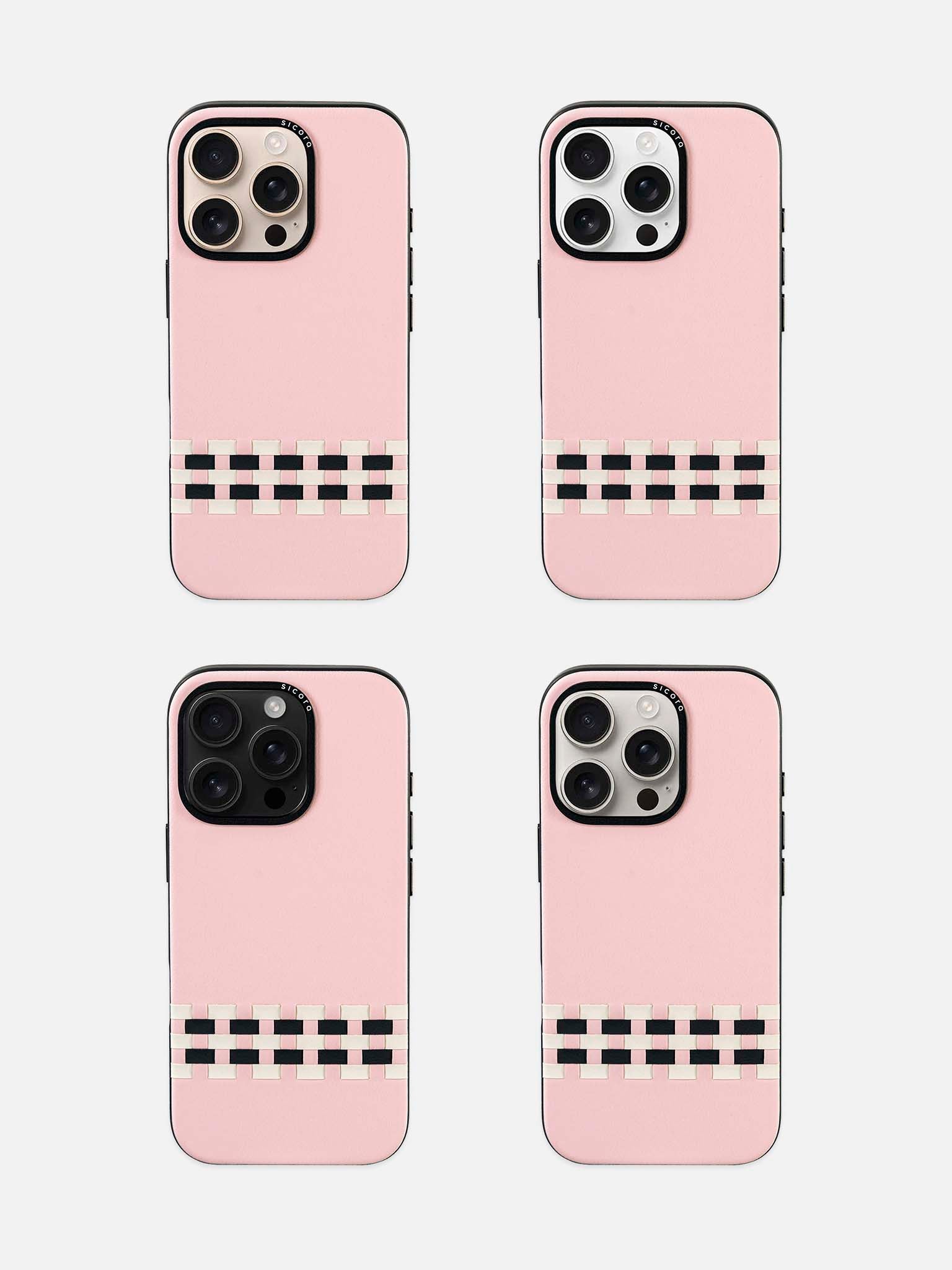 sicora iPhone 16 pro stitchon case pink CB lineup
