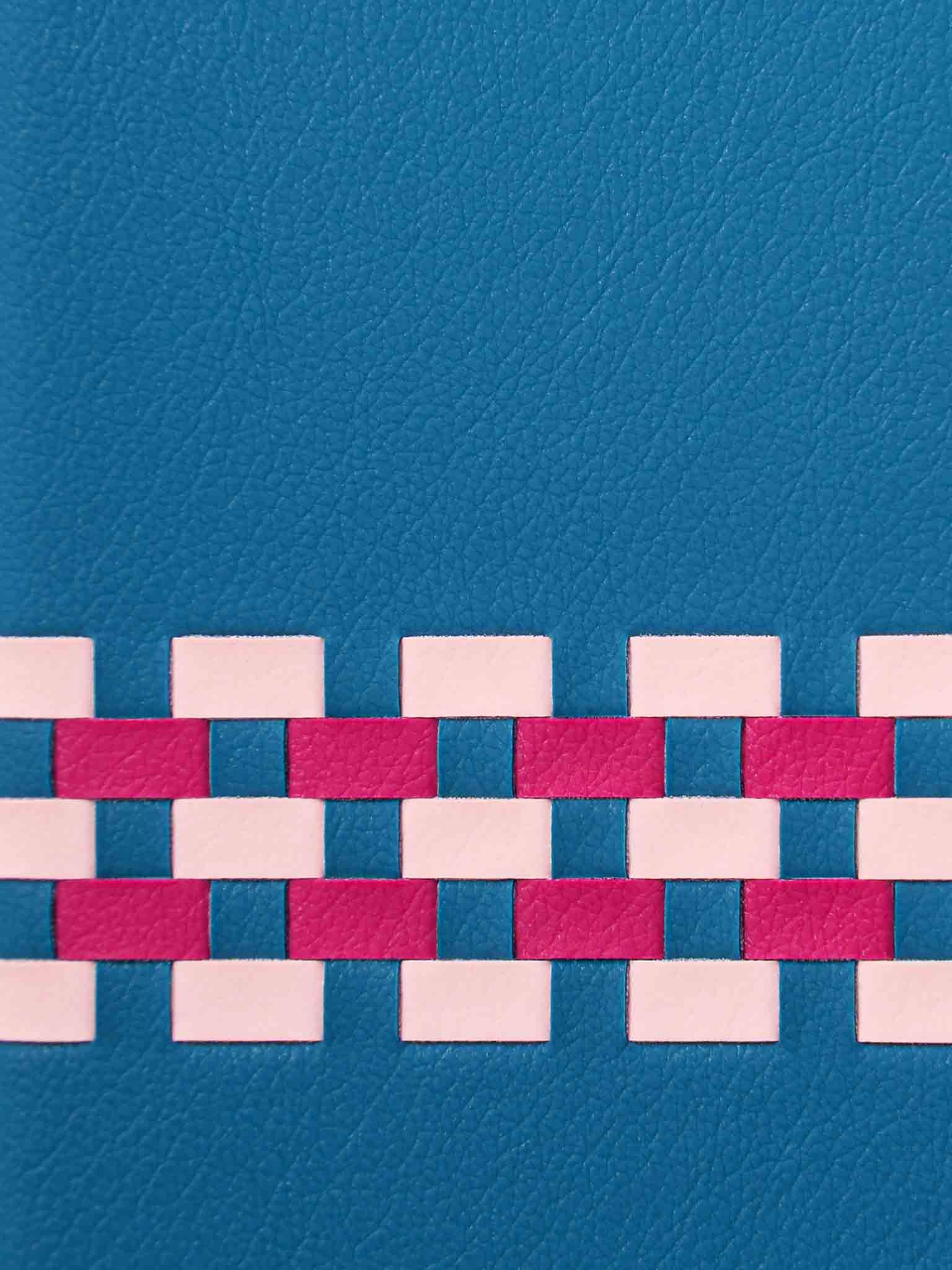 Sicora sea blue, pink and magenta geometric woven pattern
