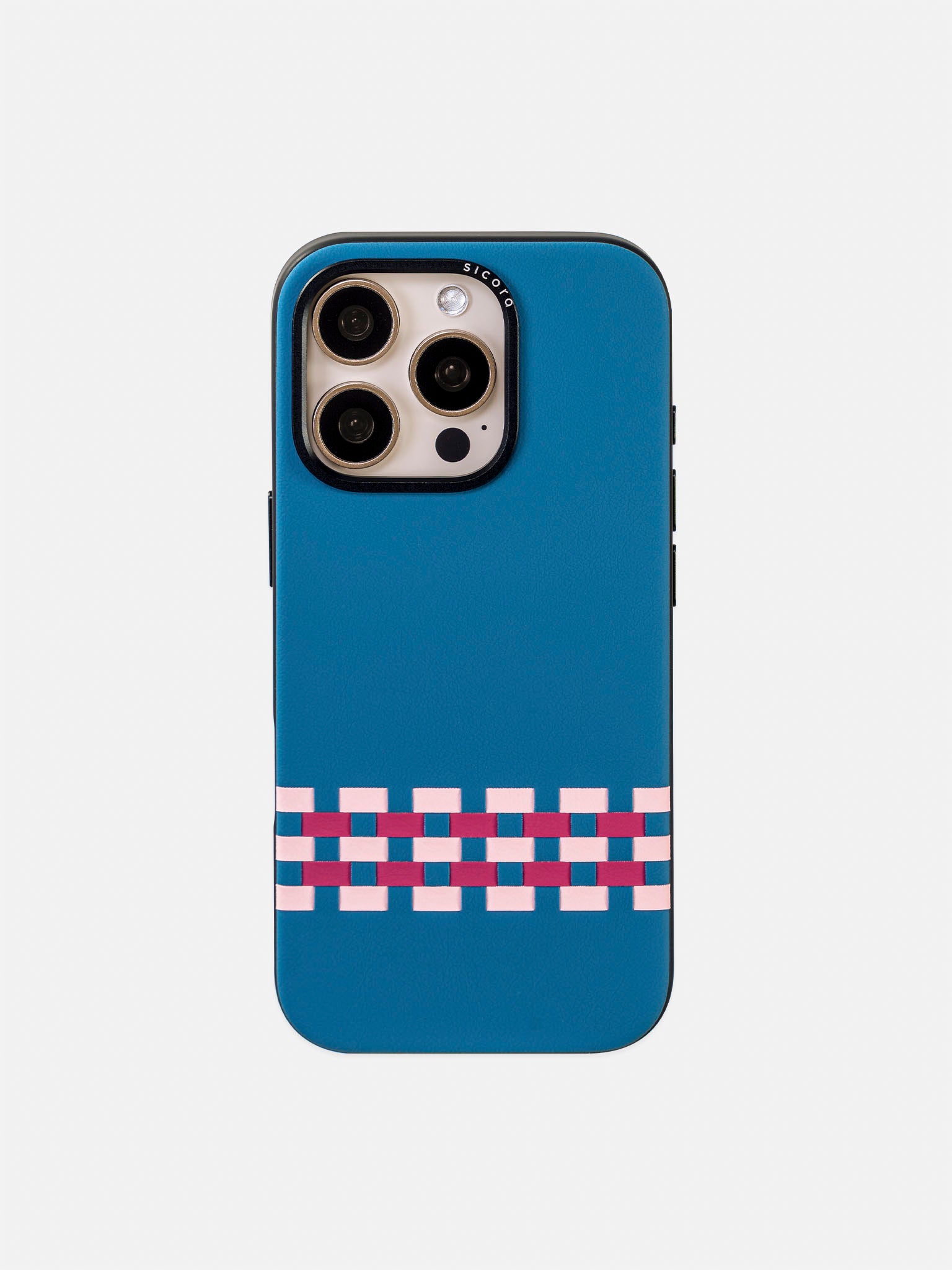 sicora blue pink magenta stitchon iphone case 16 pro