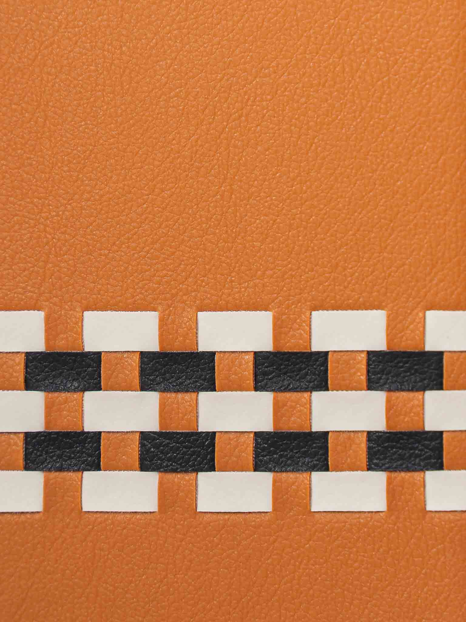 Sicora toffee gold, cream white and black geometric woven pattern