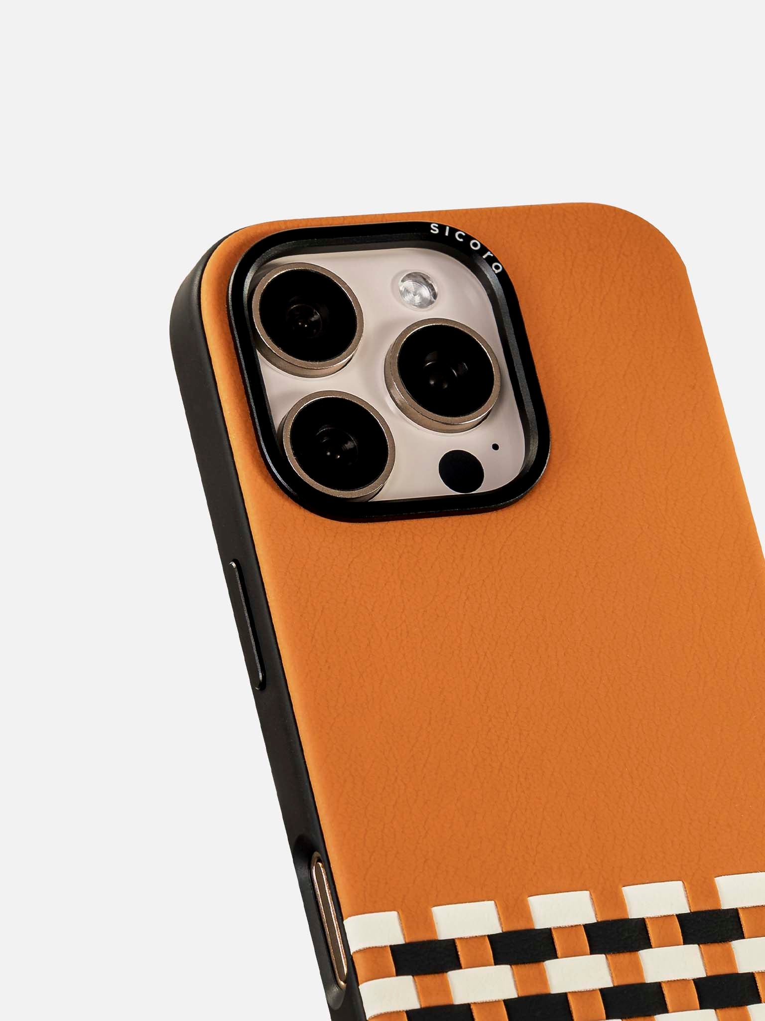 sicora brown white black stitchon phone case