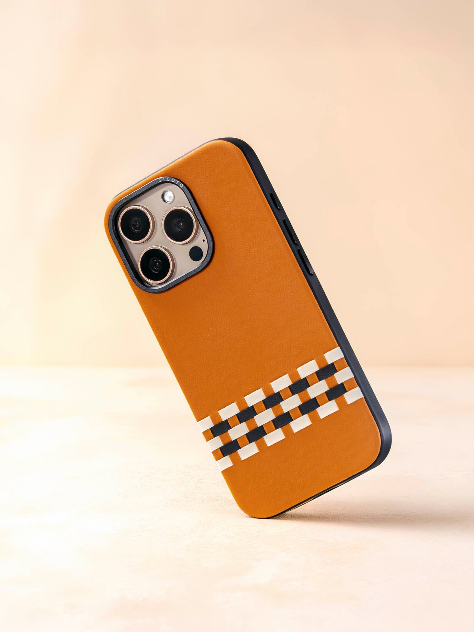 sicora brown white black stitchon phone case