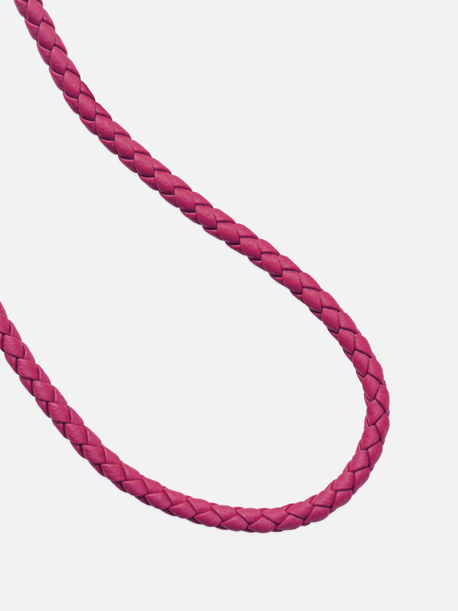 sicora wristlet braided leather lanyard in magenta