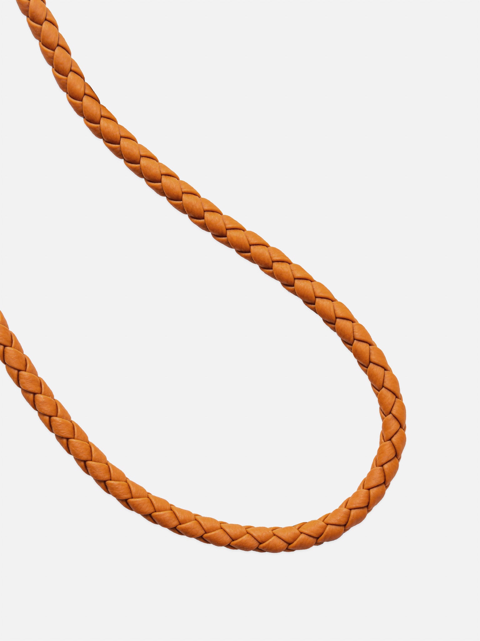 sicora wristlet braided leather lanyard in toffee brown