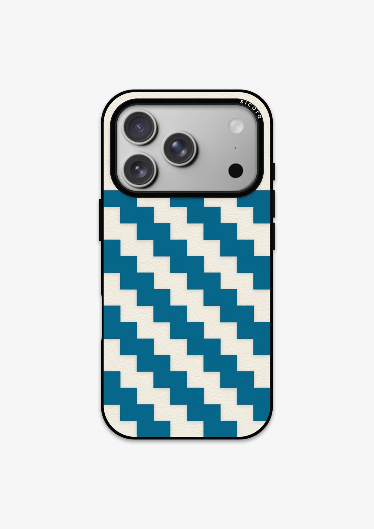 ZIGZAG CASE - SEA + CREAM