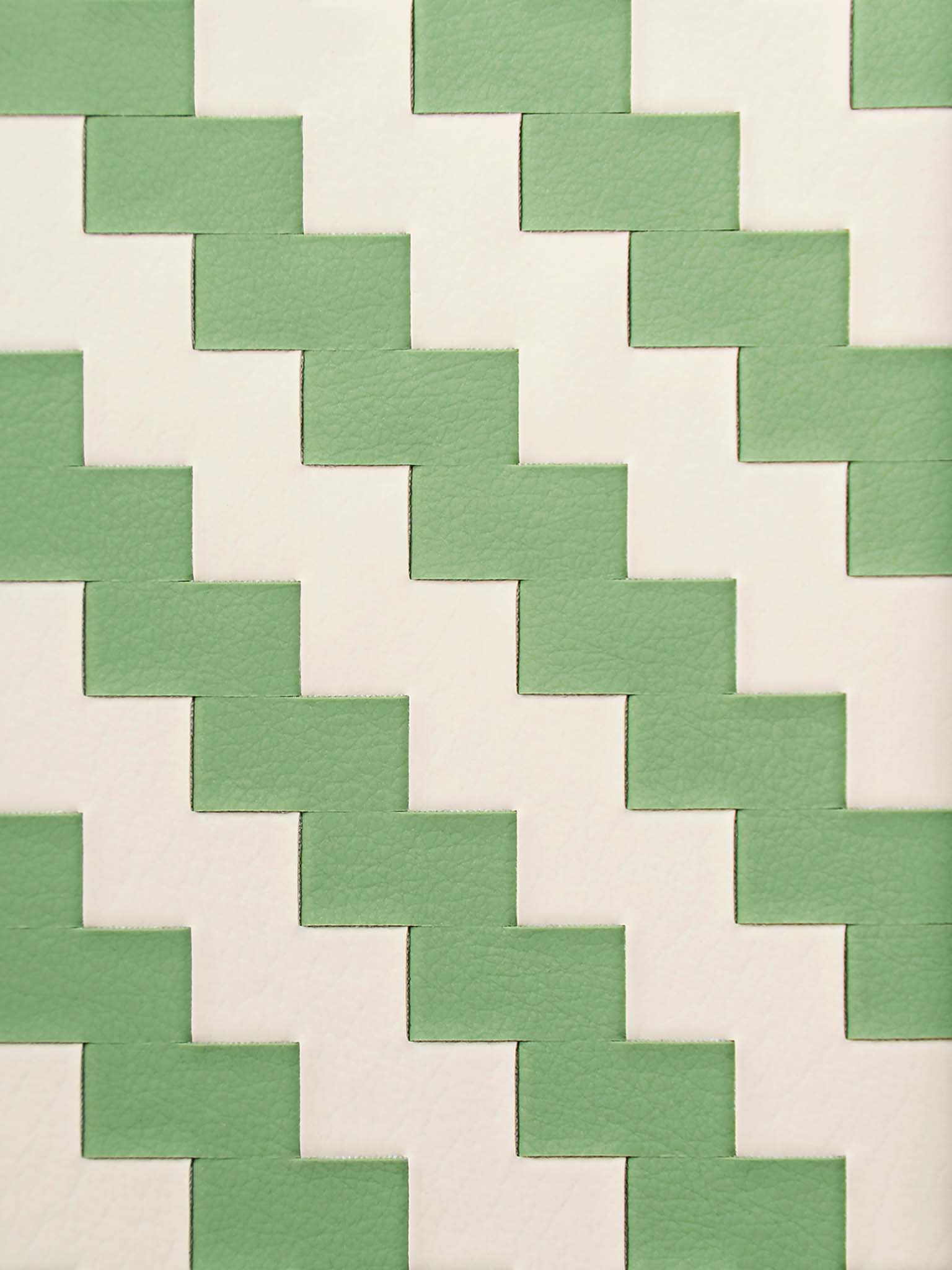 Sicora avocado green and cream white zigzag pattern