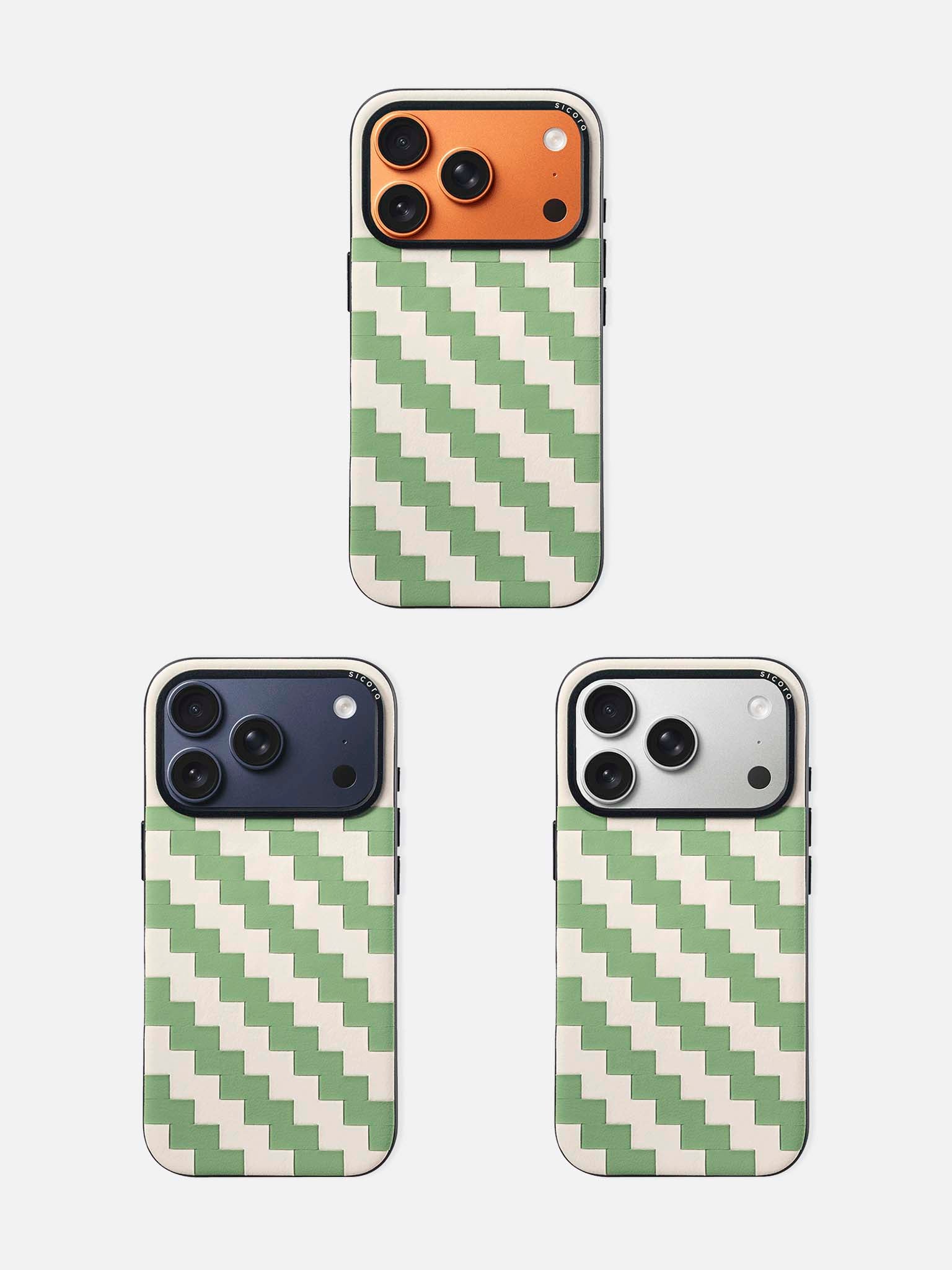 sicora iPhone 17 pro zigzag case avocado cream lineup