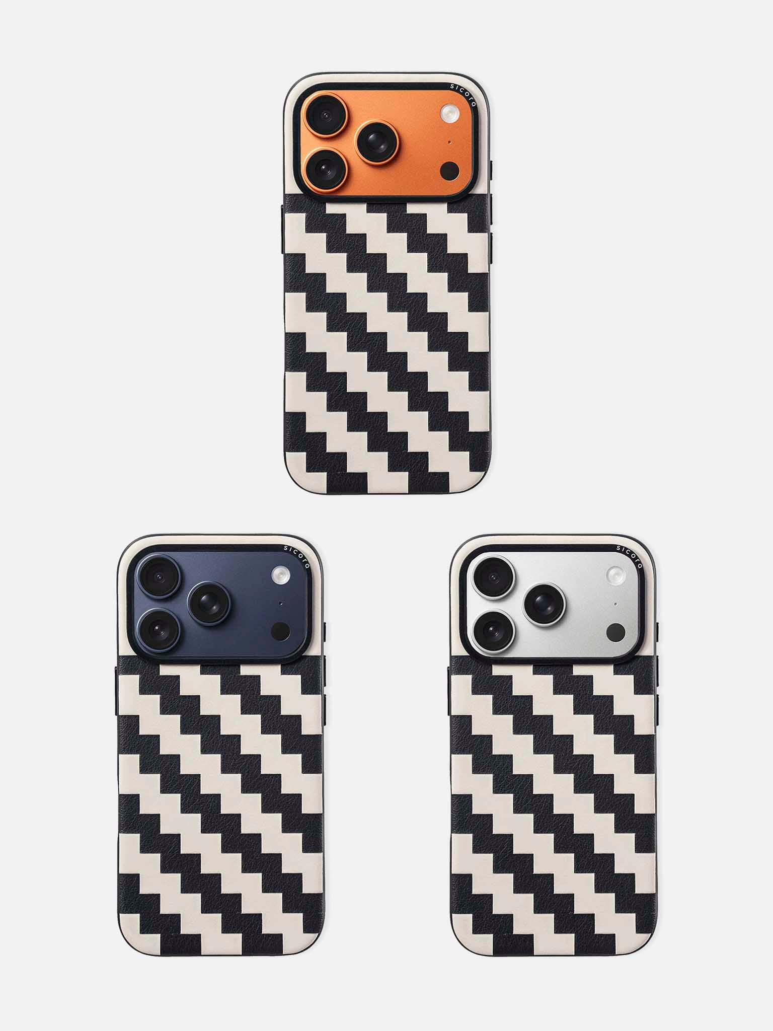 sicora iPhone 17 pro zigzag case black cream lineup