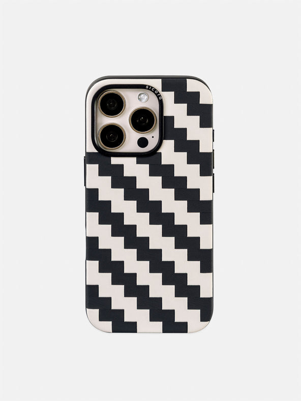 sicora black and white zigzag iphone case 16 pro