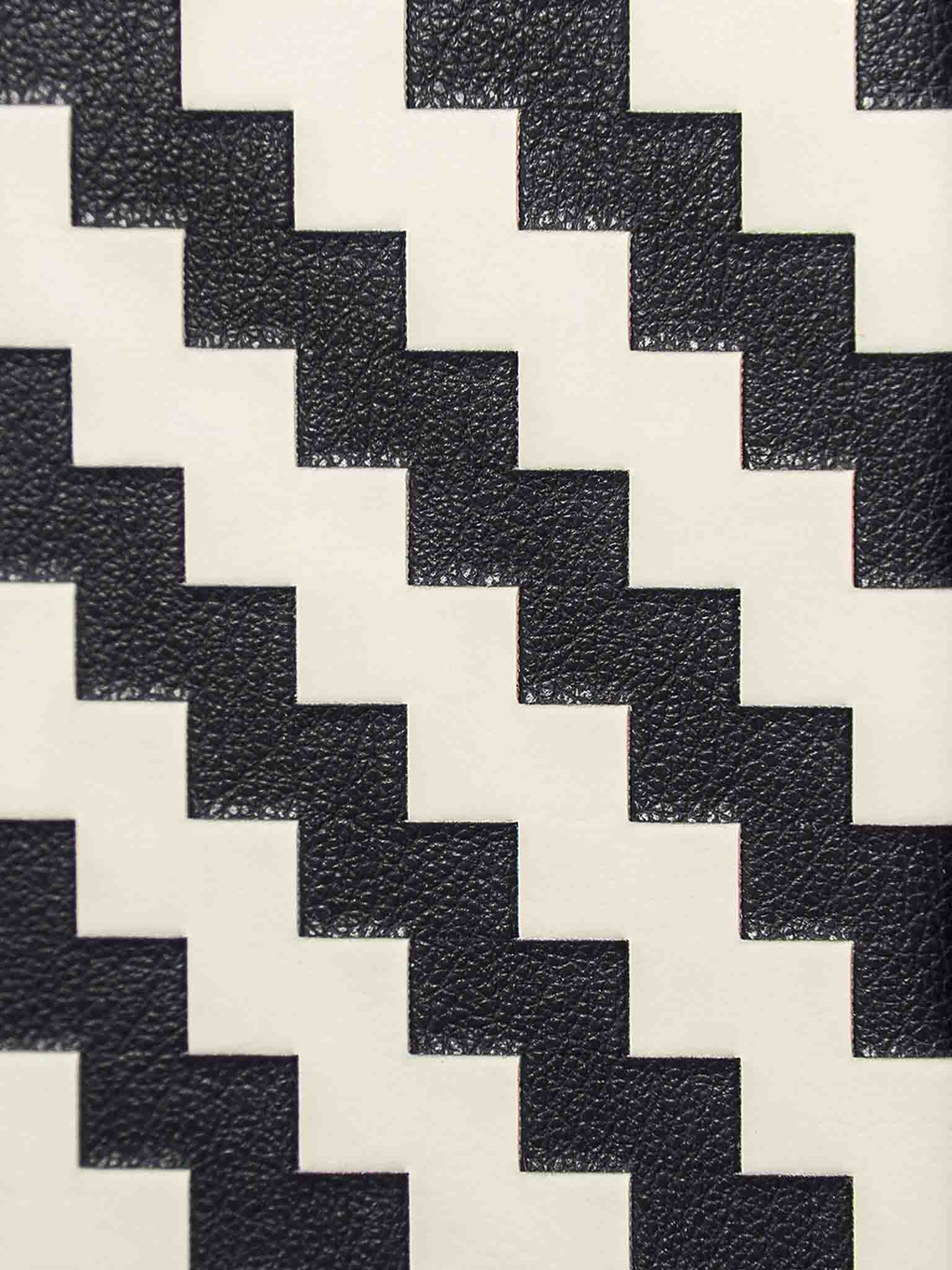 sicora black white handwoven zigzag pattern in SILIO vegan leather