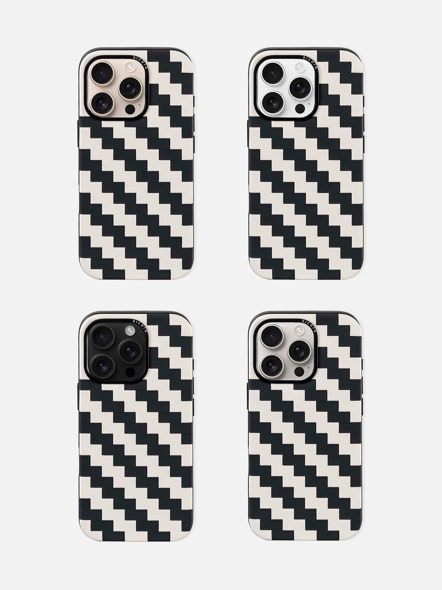 sicora iPhone 16 pro zigzag case black cream lineup