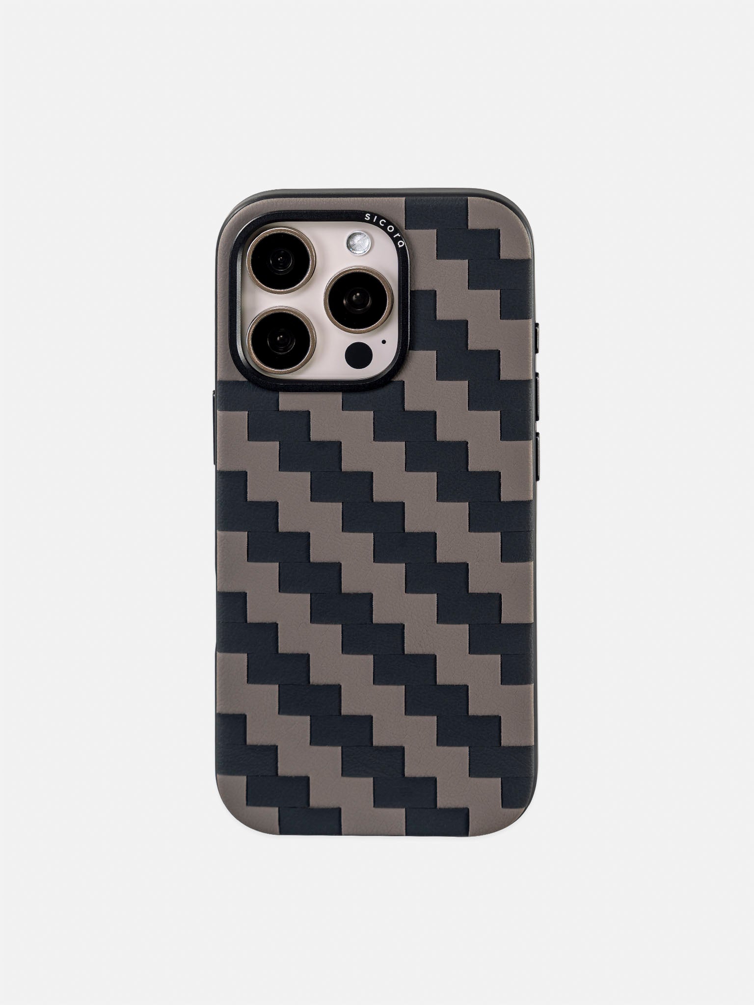 sicora black and gray zigzag iphone case 16 pro