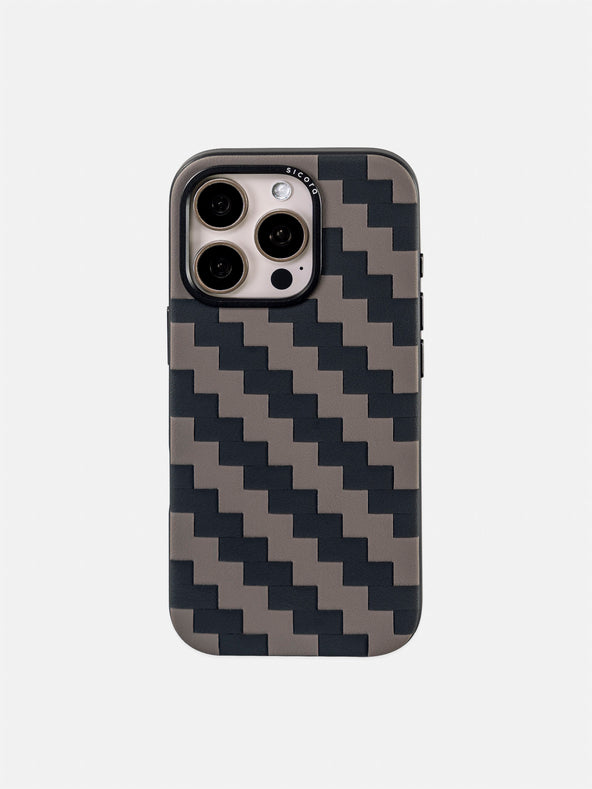 sicora black and gray zigzag iphone case 16 pro
