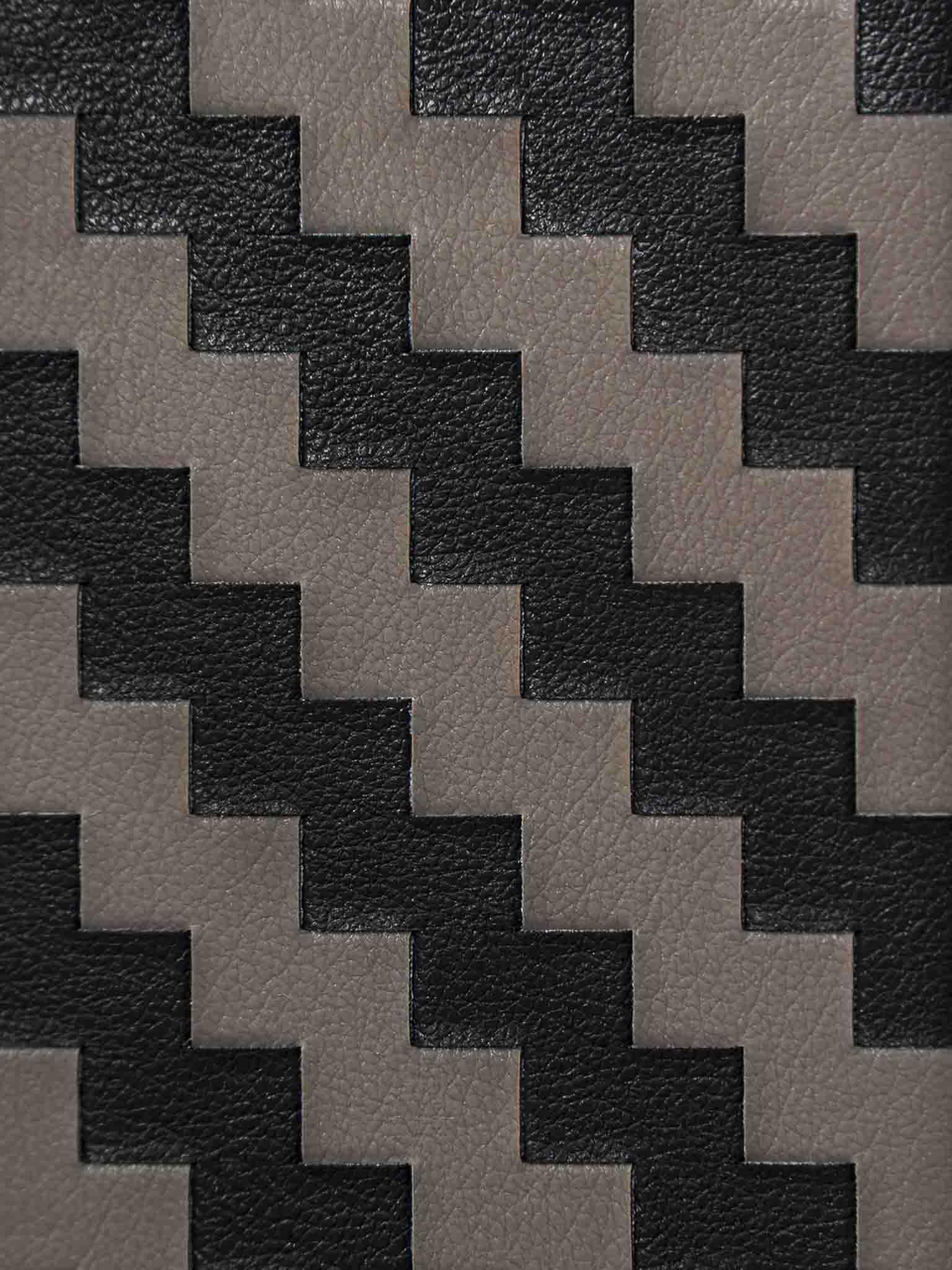 sicora black gray handwoven zigzag pattern in SILIO vegan leather