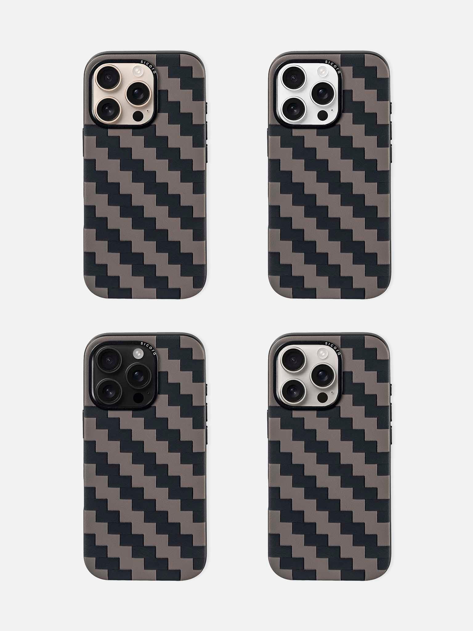 sicora iPhone 16 pro zigzag case black granite lineup