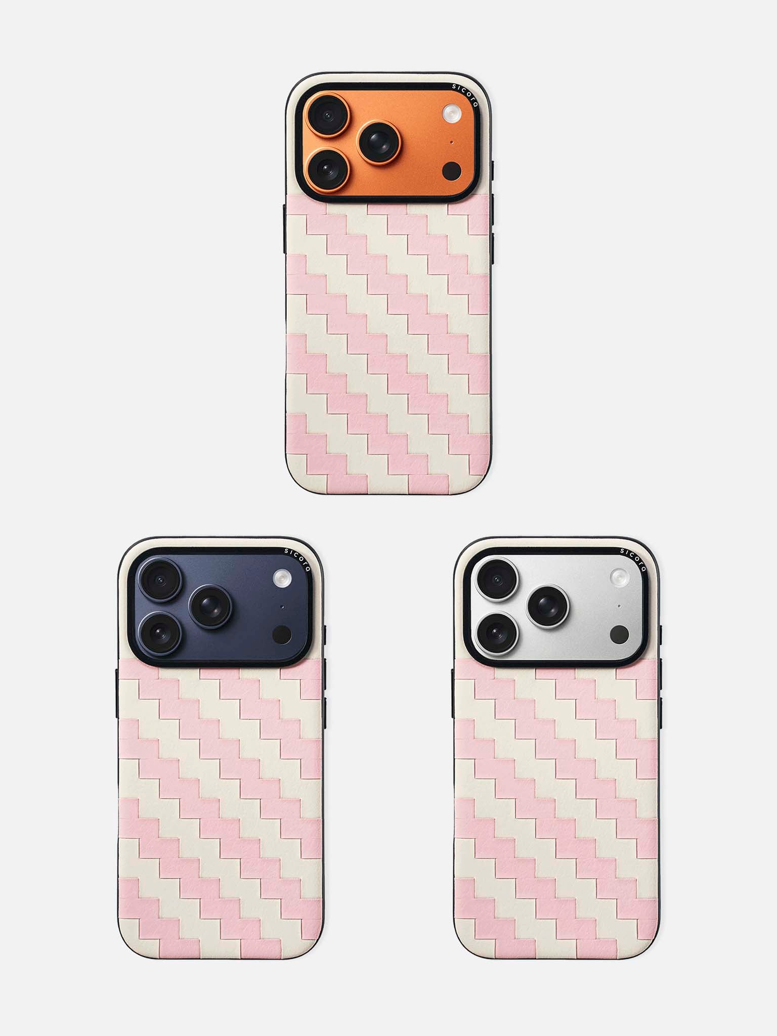 sicora iPhone 17 pro zigzag case pink cream lineup