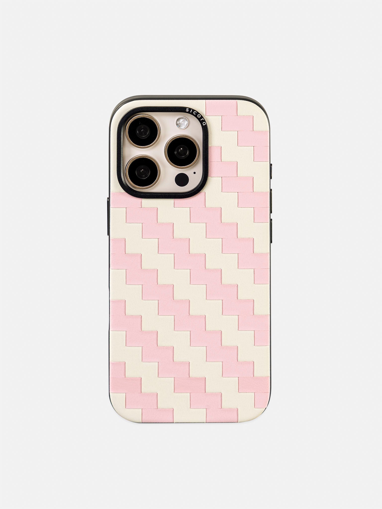 sicora pink and white zigzag iphone case 16 pro