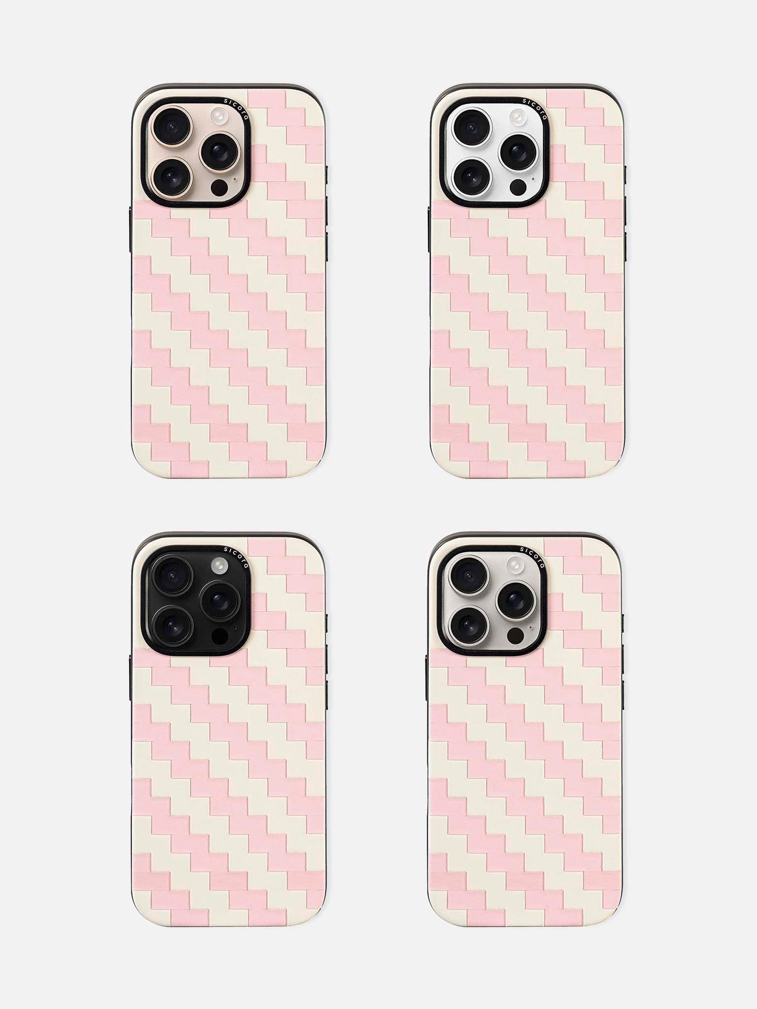 sicora iPhone 16 pro zigzag case pink cream lineup