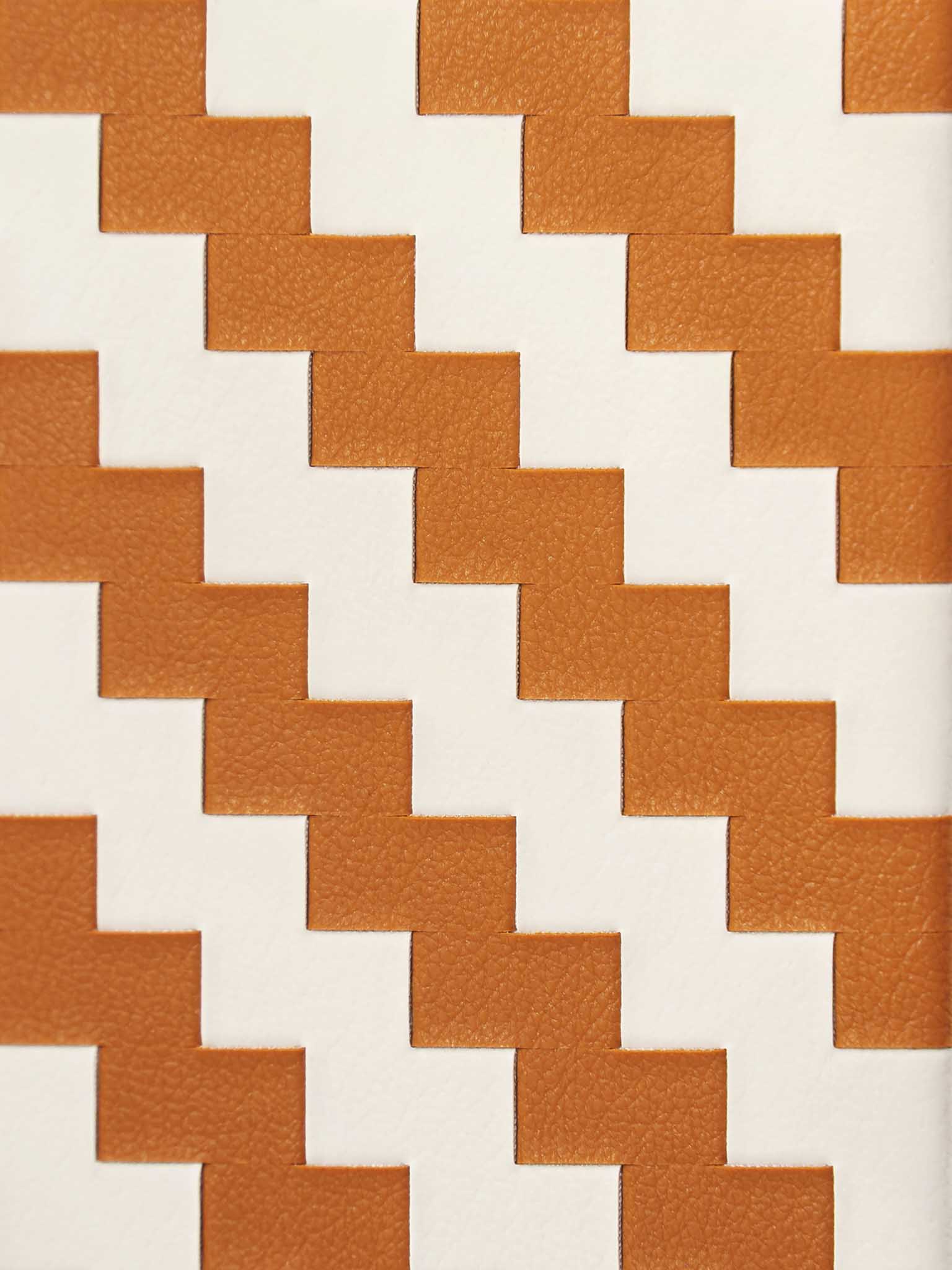 sicora brown white handwoven zigzag pattern in SILIO vegan leather